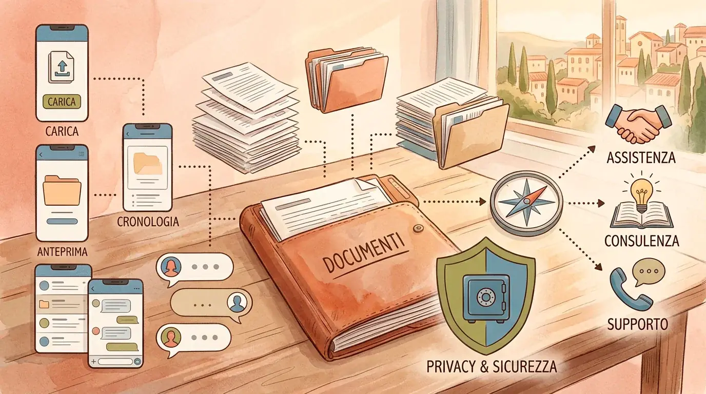 Documenti ordinati, messaggi salvati e percorso di aiuto per affrontare un problema di gioco
